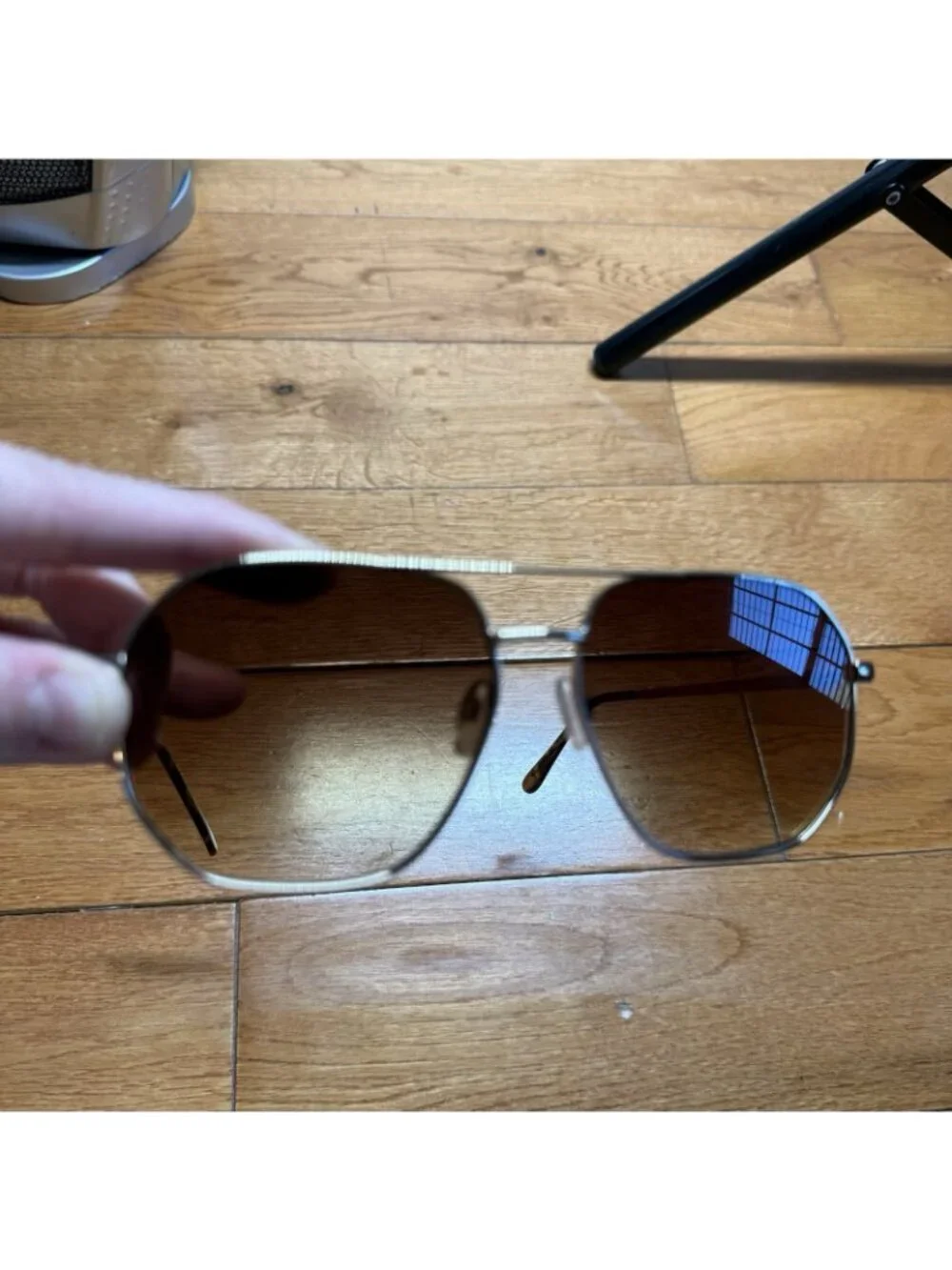 AIRE Corvus Aviator Sunglasses Brown Lens Gold Metal Frame Unisex Classic